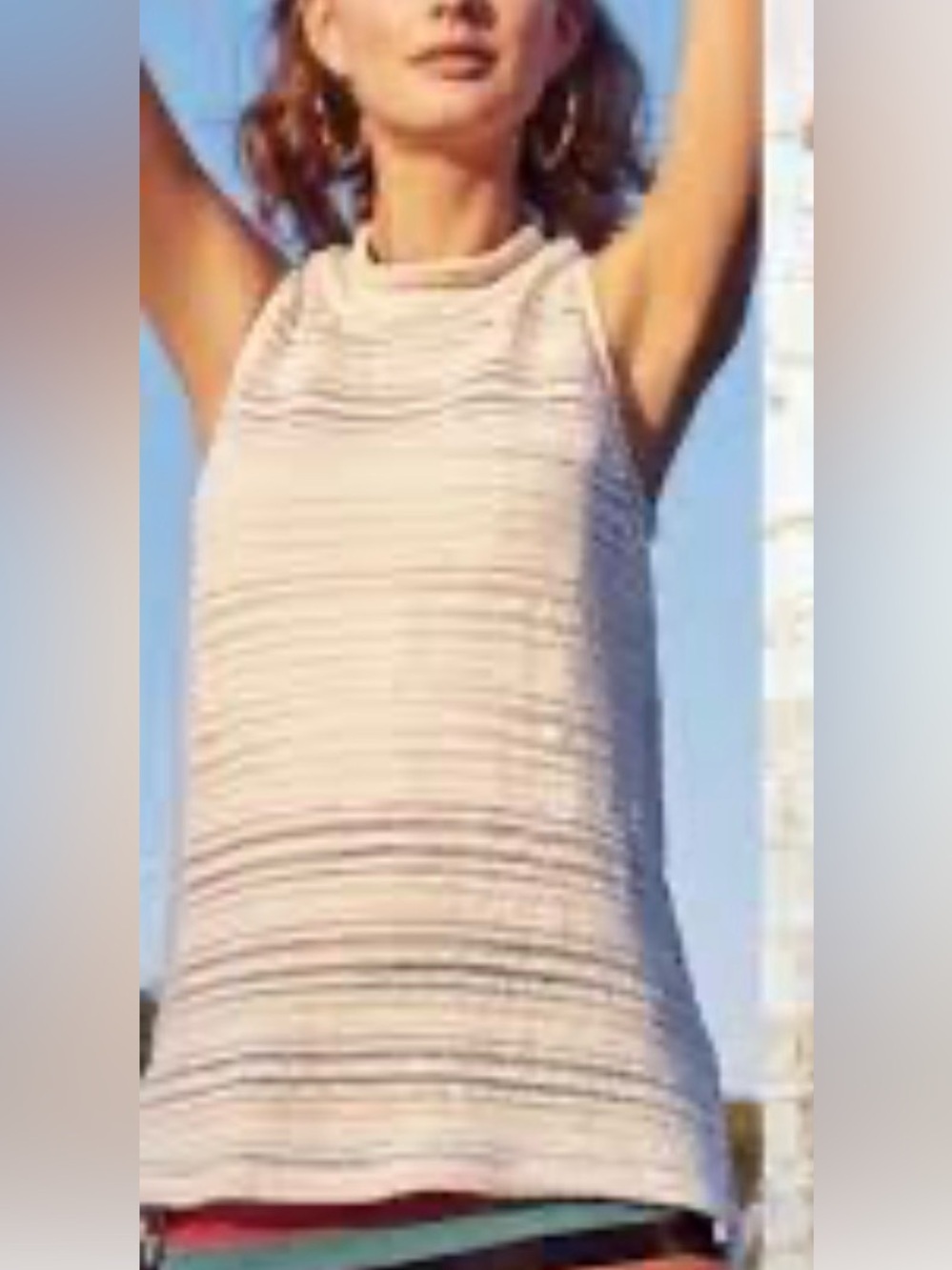 Anthropologie Dolan Piedra Sleeveless Open Knit Tunic Cotton Linen Blend Small
